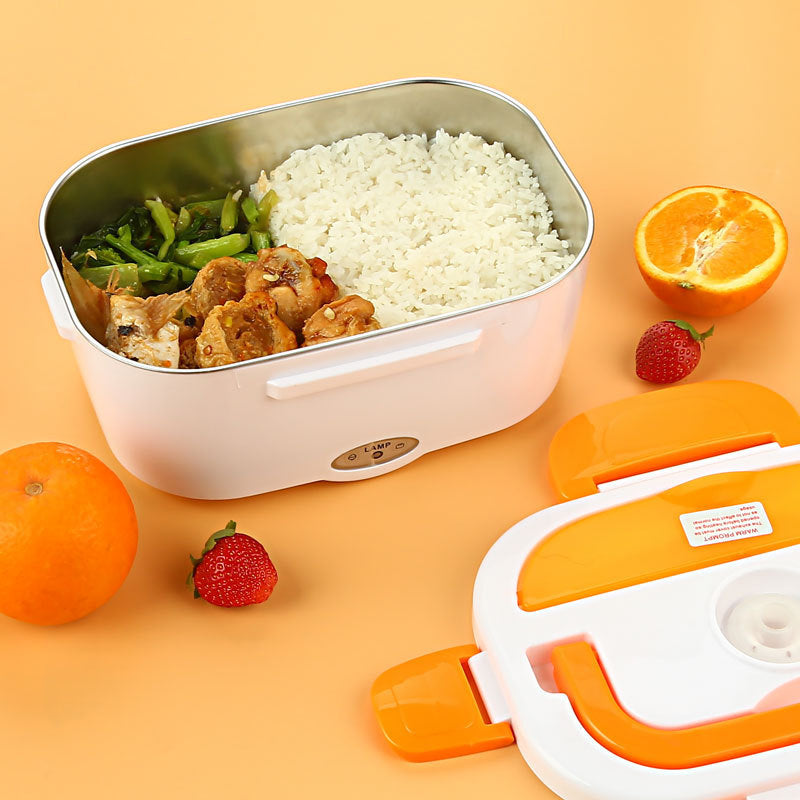 Lunchbox Chauffante 12V/220V en Acier Inoxydable - Avec Cuillère Intégrée